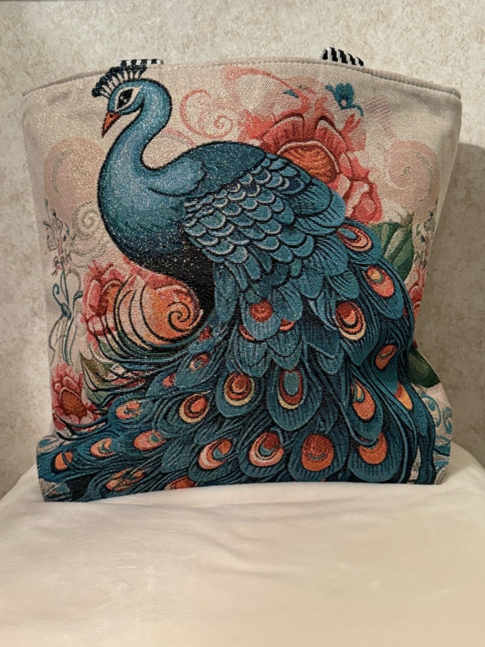Blue Peacock Tote Bag great shopping Bag